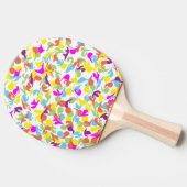 Kleurrijke Blobs van Kleur Abstracte Kunst Tafeltennisbatje (Zijkant)