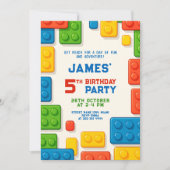 Kleurrijke Block verjaardagsfeestje Kaart (Voorkant)