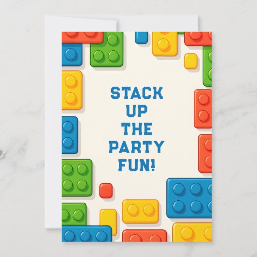 Kleurrijke Block verjaardagsfeestje Kaart (Achterkant)