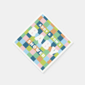 Kleurrijke Blocks Checkerboard Baby shower Servet (Hoek)