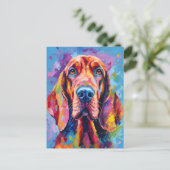 kleurrijke bloedhond briefkaart (Staand voorkant)