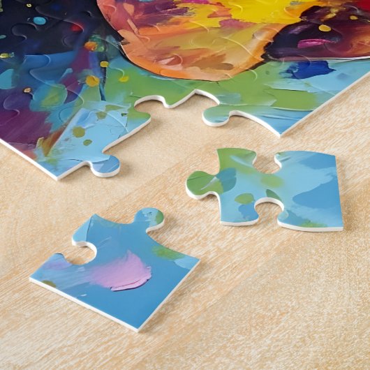 kleurrijke bloedhond legpuzzel (Zijkant)