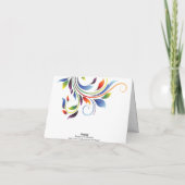 Kleurrijke bloei & ster van David damask Hartelijk Bedankkaart (Achterkant)