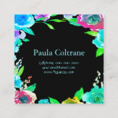 Kleurrijke Bloeiende Bloemen voor Professionele Be Vierkante Visitekaartje (Achterkant)