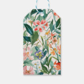 Kleurrijke bloeiende bloemenbruiloft cadeaulabel (Voorkant)