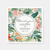 Kleurrijke bloeiende bloemenbruiloft servet (Voorkant)