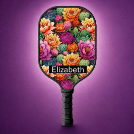 Kleurrijke Bloeiende Cactus Gepersonaliseerd Pickleball Paddle