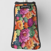 Kleurrijke Bloeiende Cactus Persoonlijk Golfheadcover (Draai 90)