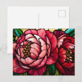Kleurrijke bloeiende pioenrozen bloemen briefkaart (Voorkant / Achterkant)