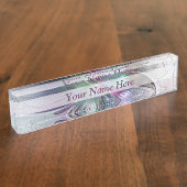 Kleurrijke Bloem Abstracte Bloemen Fractal Art Tek Naambordje (Zijkant)