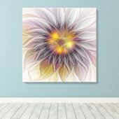 Kleurrijke Bloem, Abstracte Moderne Fractal Canvas Afdruk (Insitu (Houten vloer))