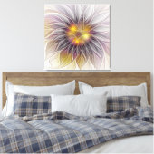 Kleurrijke Bloem, Abstracte Moderne Fractal Canvas Afdruk (Insitu (Slaapkamer))