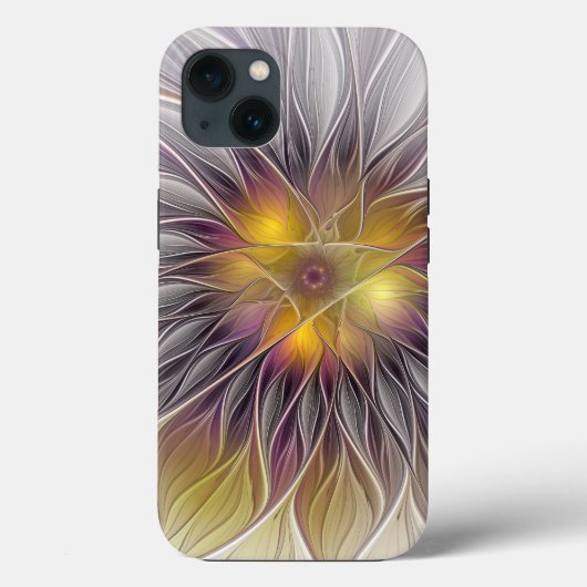 Kleurrijke Bloem, Abstracte Moderne Fractal Case-Mate iPhone Case (Achterkant)