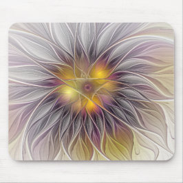 Kleurrijke Bloem, Abstracte Moderne Fractal Muismat