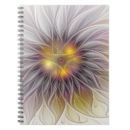 Kleurrijke Bloem, Abstracte Moderne Fractal Notitieboek