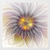 Kleurrijke Bloem, Abstracte Moderne Fractal Raamsticker (Vel)