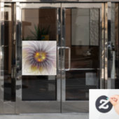 Kleurrijke Bloem, Abstracte Moderne Fractal Raamsticker (Kantoordeur)