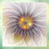 Kleurrijke Bloem, Abstracte Moderne Fractal Raamsticker (Vel 3)