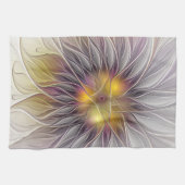 Kleurrijke Bloem, Abstracte Moderne Fractal Theedoek (Horizontaal)