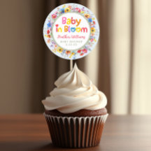 Kleurrijke bloem baby in bloei baby shower gunstge