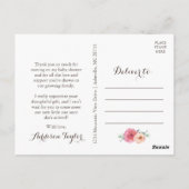 Kleurrijke bloem baby shower bedankkaart briefkaart (Achterkant)