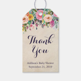 Kleurrijke Bloem Baby shower Favor Tag Gift Labels Cadeaulabel