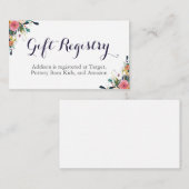 Kleurrijke Bloem Baby shower Registry Insert Kaart (Voorkant / Achterkant)