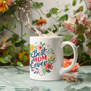Kleurrijke Bloem Beste Moeder Ooit Koffiemok