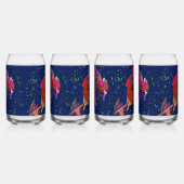 Kleurrijke bloem blikvorm glas (Rechts)