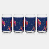 Kleurrijke bloem blikvorm glas (Links)