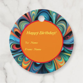 Kleurrijke Bloem Boho Bedankjes Labels