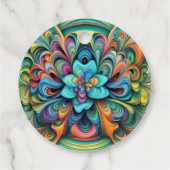 Kleurrijke Bloem Boho Bedankjes Labels (Achterkant)