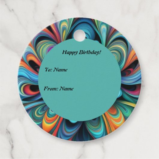 Kleurrijke Bloem Boho Bedankjes Labels (Voorkant)