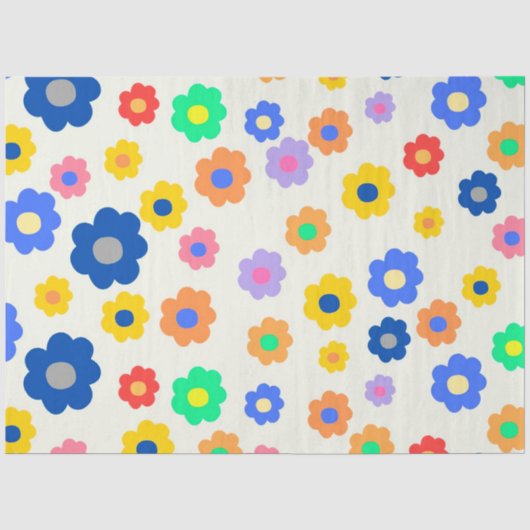 Kleurrijke Bloem Boho Chic Tissuepapier (Voorkant)