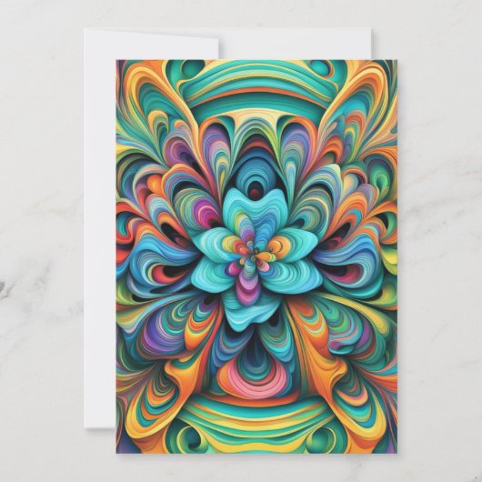 Kleurrijke Bloem Boho  Kaart (Voorkant)