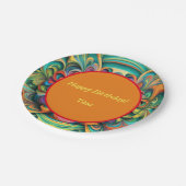 Kleurrijke Bloem Boho Papieren Bordje (Gekanteld)