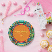 Kleurrijke Bloem Boho Papieren Bordje (Feest)