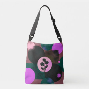 Kleurrijke Bloem Cirkel Boodschappentas – Moderne Crossbody Tas