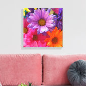 Kleurrijke Bloem Daisies Canvas Single Afdruk (Insitu (Woonkamer))