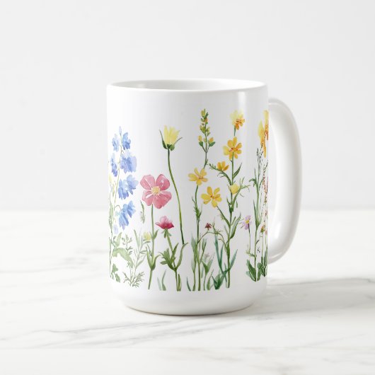 Kleurrijke Bloem Gift Idee 🌸 koffie mok 15oz (Voorkant rechts)