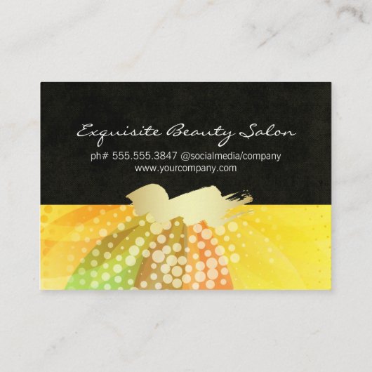 Kleurrijke Bloem Goud Geborsteld Afsprakenkaartje (Achterkant)