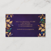 Kleurrijke bloem - gouden bladeren visitekaartje (Achterkant)