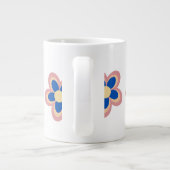 Kleurrijke Bloem Grote Koffiekop (Achterkant)