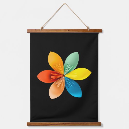 Kleurrijke Bloem Hangend Wandkleed (Voorkant)