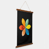 Kleurrijke Bloem Hangend Wandkleed (Gebogen)