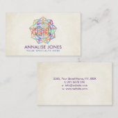 Kleurrijke bloem in Lotus mandala Visitekaartje (Voorkant / Achterkant)