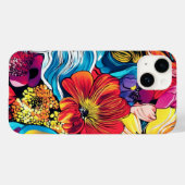 Kleurrijke Bloem iPhone Case (Achterkant (horizontaal))
