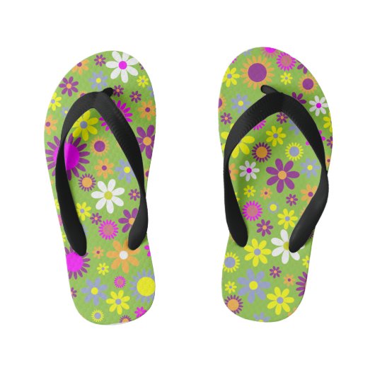 Kleurrijke Bloem Kinderen Flip Flops (Voetbed)