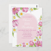 Kleurrijke Bloem Kinderen Verjaardag Briefkaart (Voorkant / Achterkant)