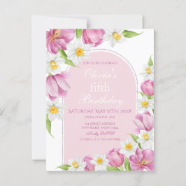 Kleurrijke Bloem Kinderen Verjaardag Briefkaart